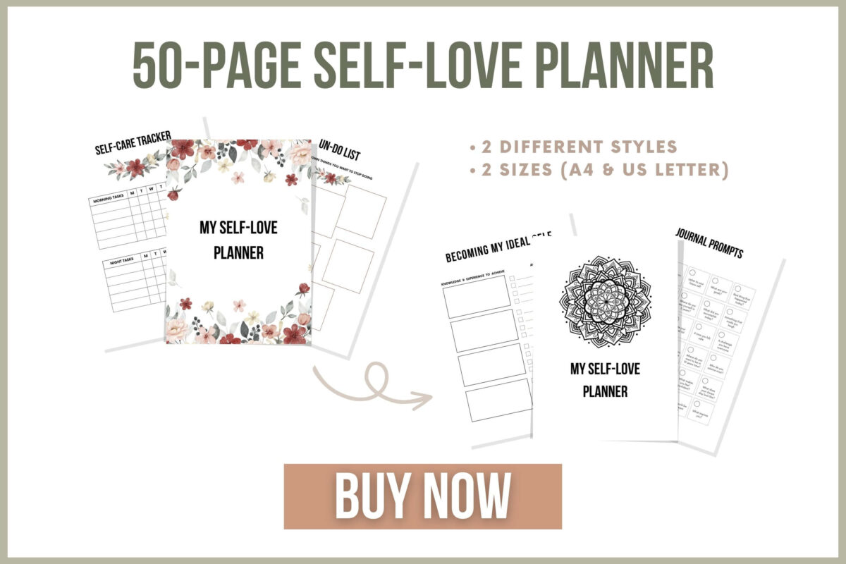 Self love planner sale banner