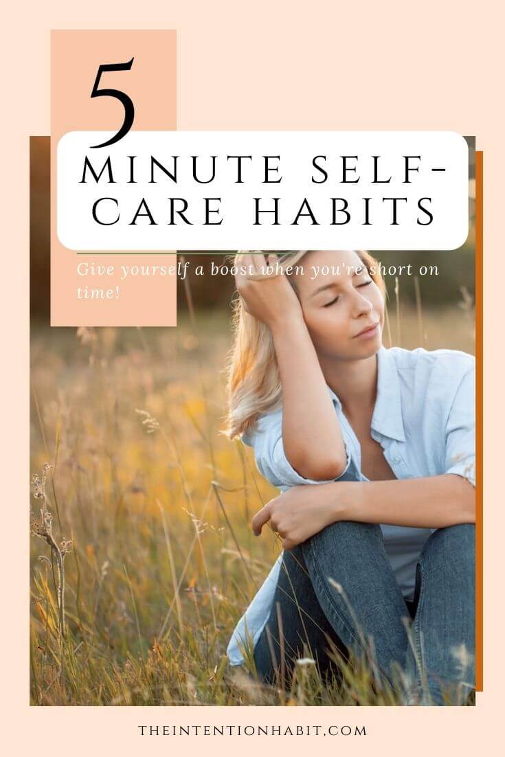 Pinterest image - 5-minute self-care ideas