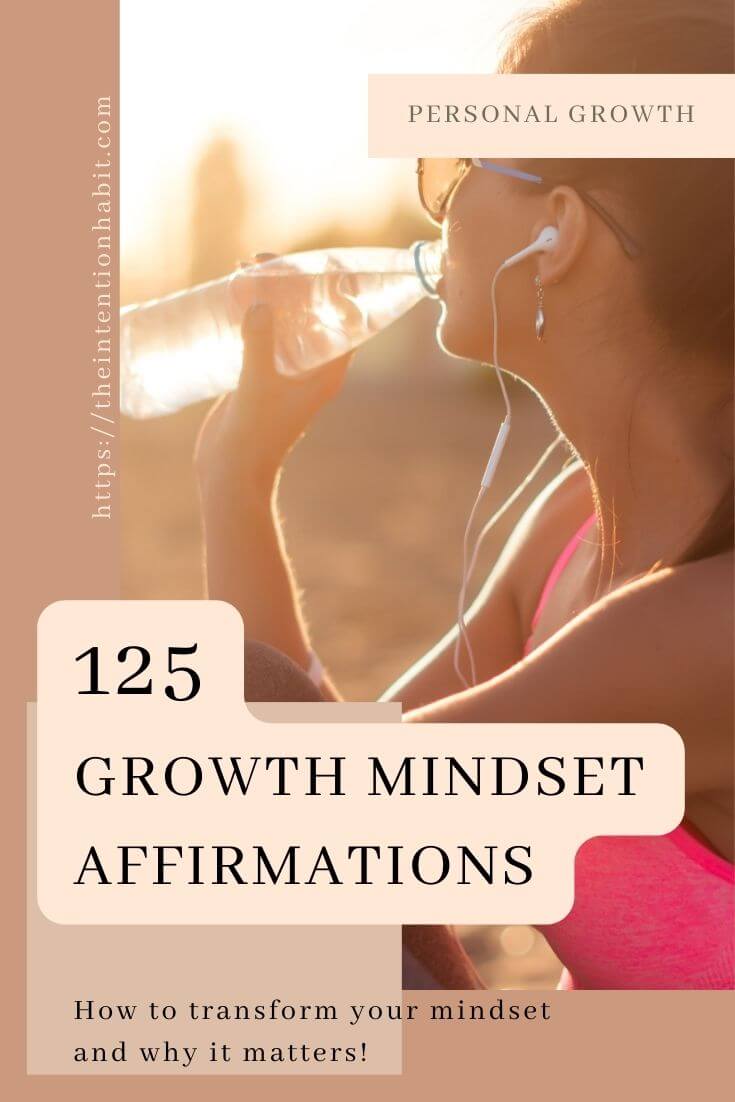 pinterest image - 125 growth mindset affirmations