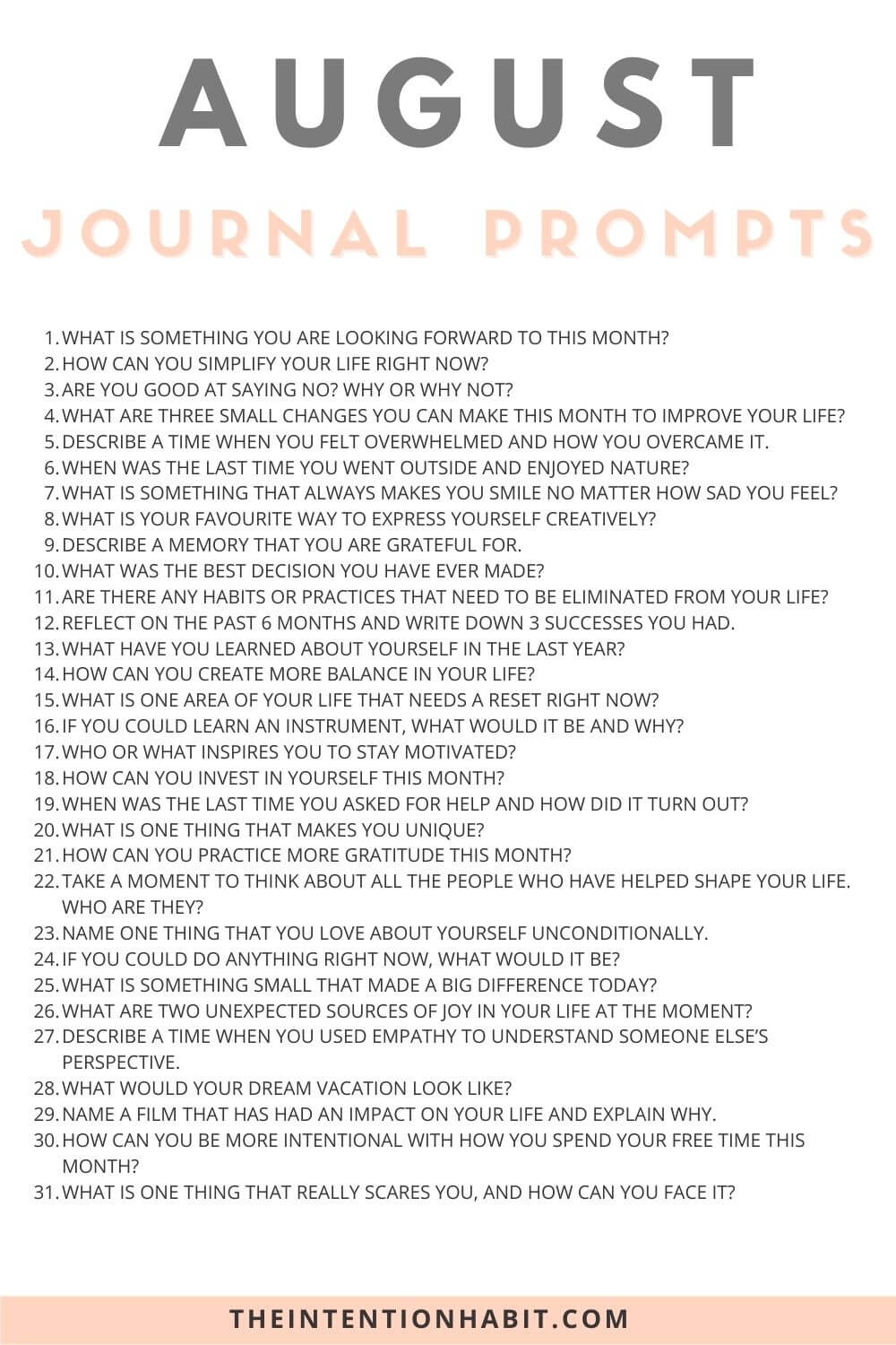 list of august journal prompts