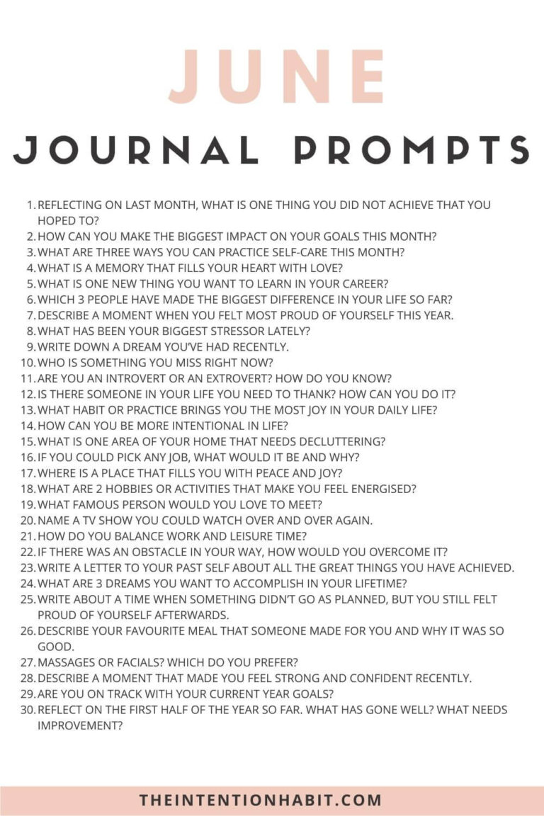 30 Daily June Journal Prompts To Keep You Motivated To Write