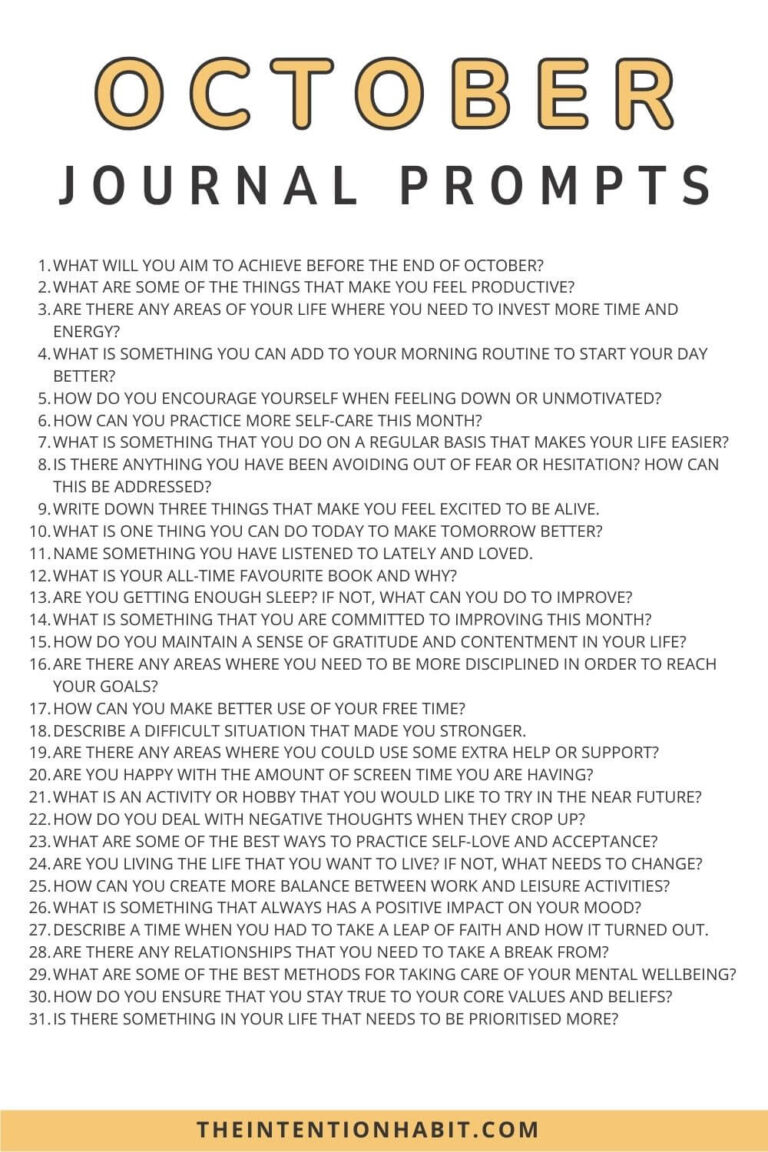 31 Daily October Journal Prompts For Your Journaling Practice