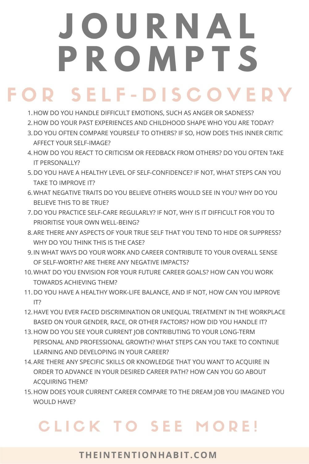 list of journal prompts for self discovery and self reflection.
