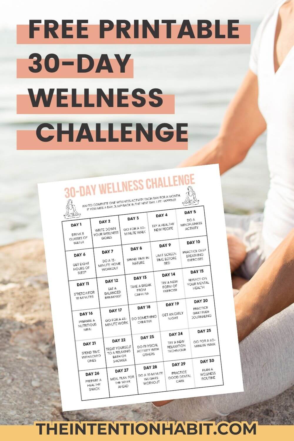free printable 30 day wellness challenge.