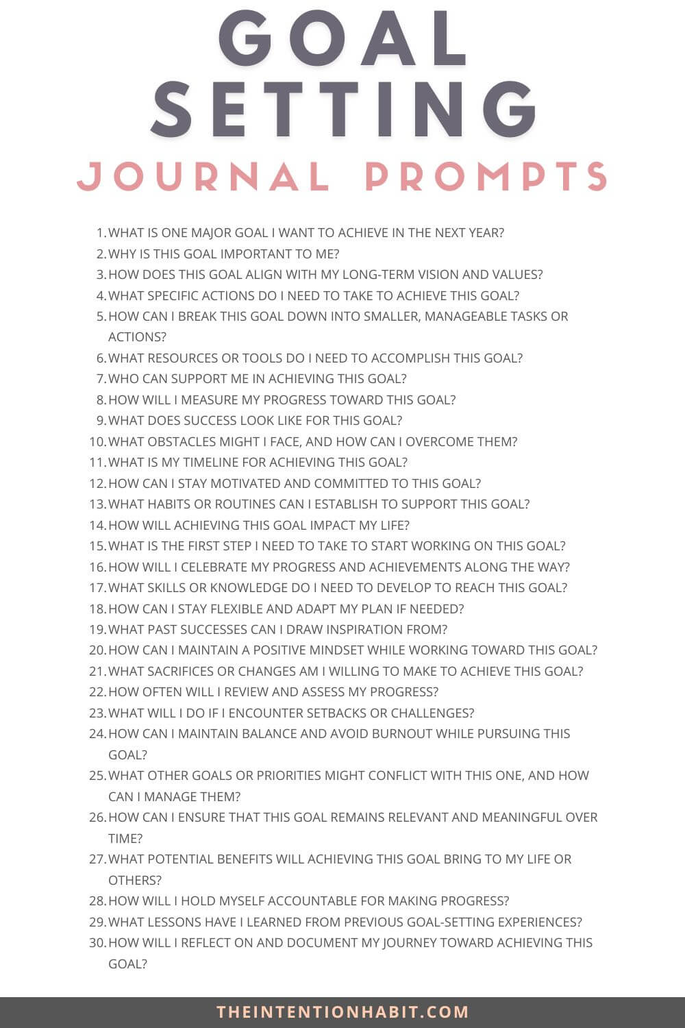 list of goal setting journal prompts.