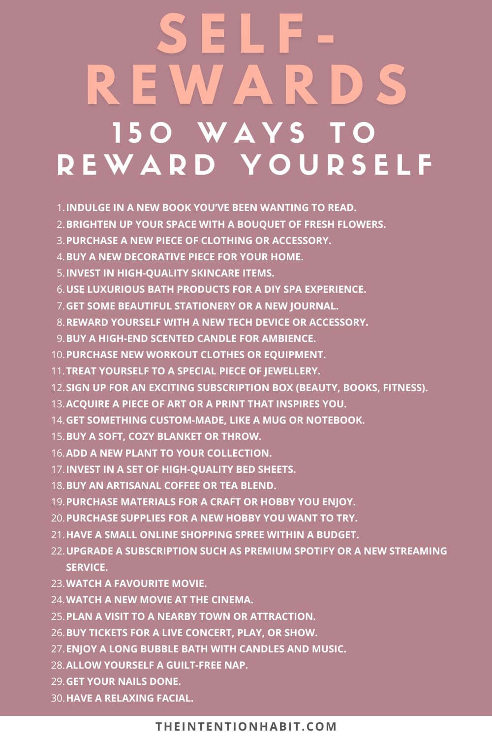 self rewards 150 ways to rewards yourself list.