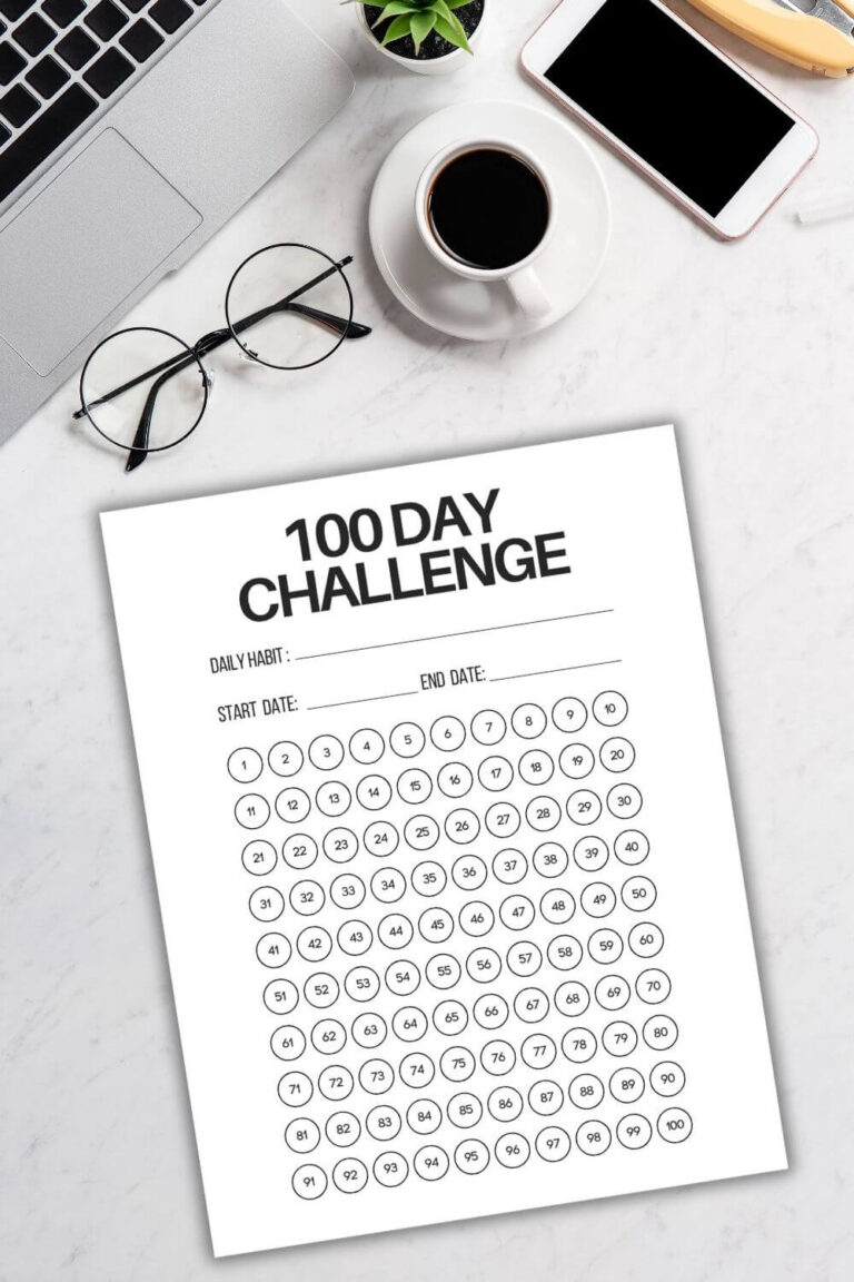 Free 100 Day Challenge Tracker For Building Consistent Habits